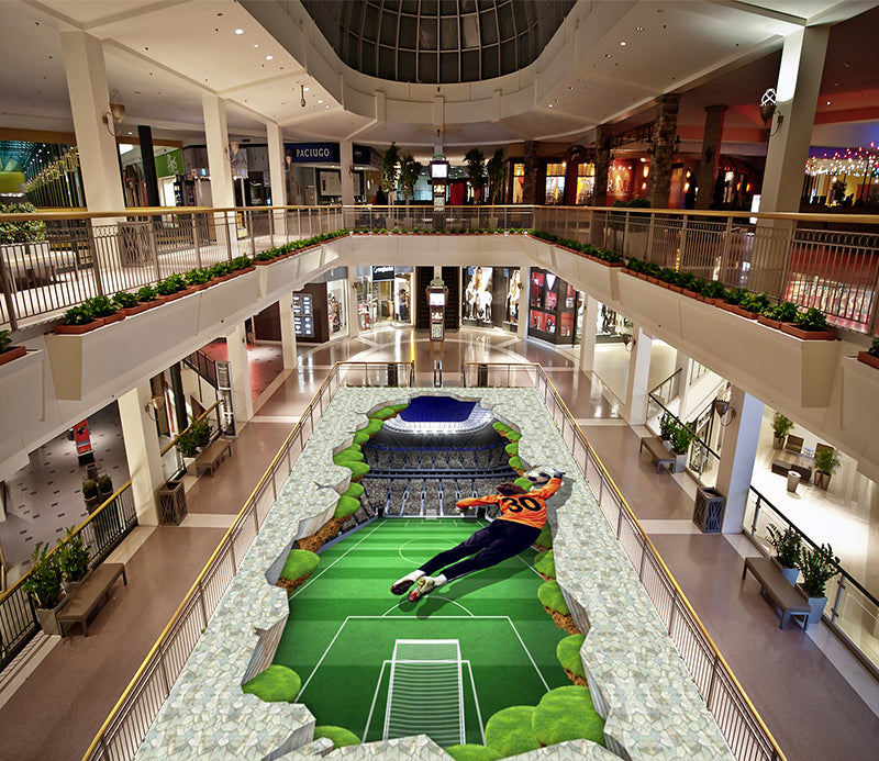 3D Football Field 163 Floor Mural  Self-Adhesive Sticker Bathroom Non-slip Waterproof Flooring Murals