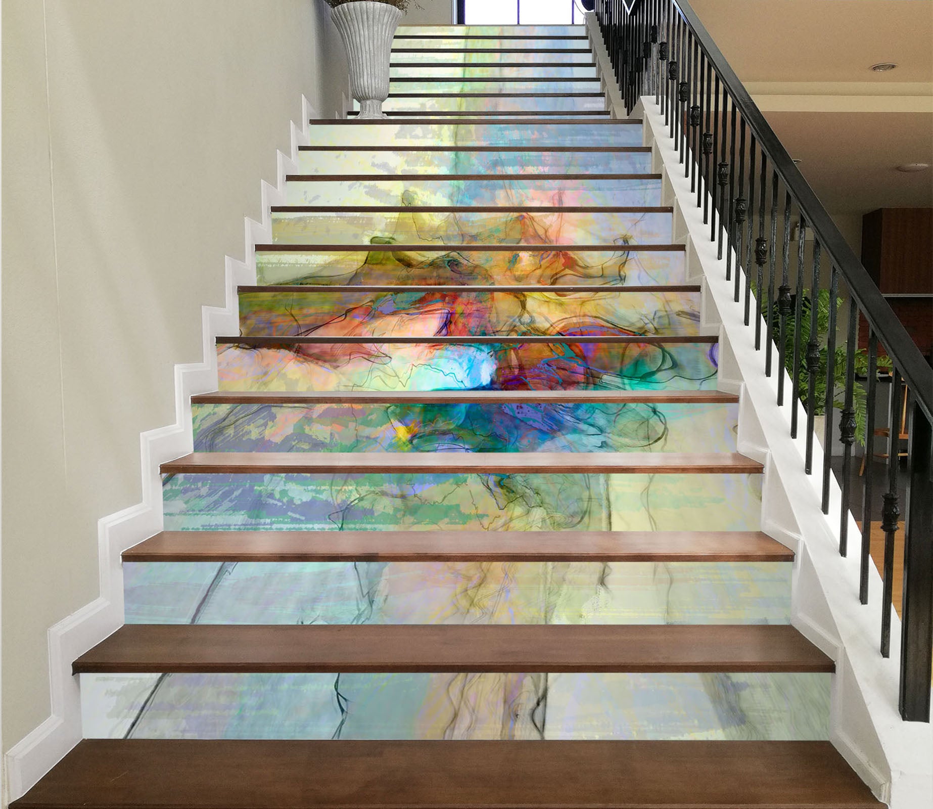 3D Ink Colorful Texture 104213 Michael Tienhaara Stair Risers