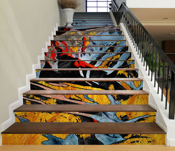 3D Mountains Of Interlaced Colors 563 Stair Risers