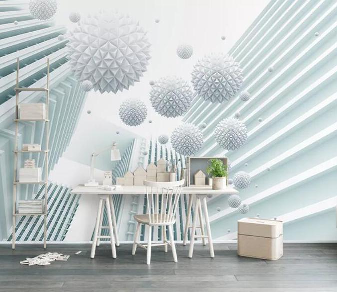 3D White Ball 240 Wall Murals Wallpaper AJ Wallpaper 2 