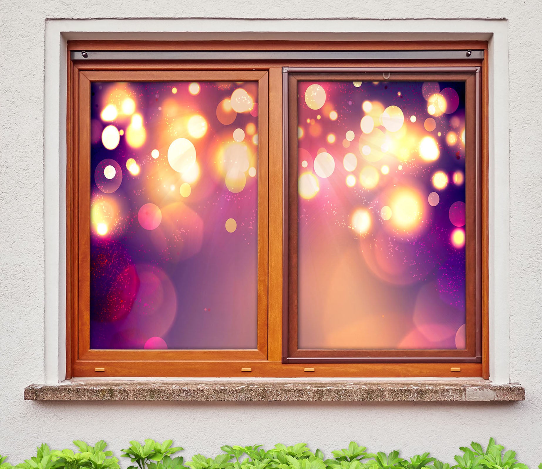 3D Purple Glow 303 Window Film Print Sticker Cling Stained Glass UV Block