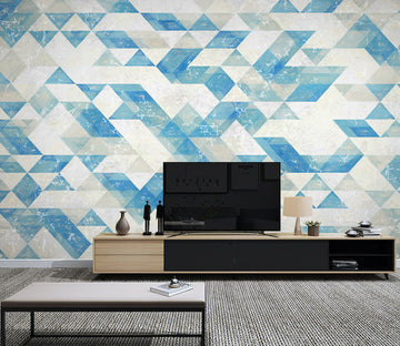 3D Blue Geometry WG047 Wall Murals