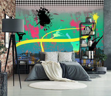 3D Graffiti Lines 1737 Wall Murals