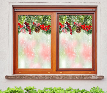 3D Branches 31013 Christmas Window Film Print Sticker Cling Stained Glass Xmas