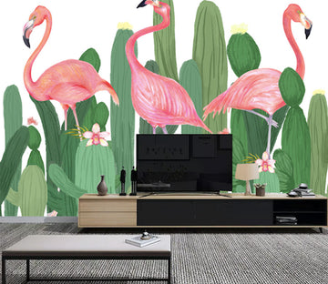 3D Pink Flamingo WG181 Wall Murals