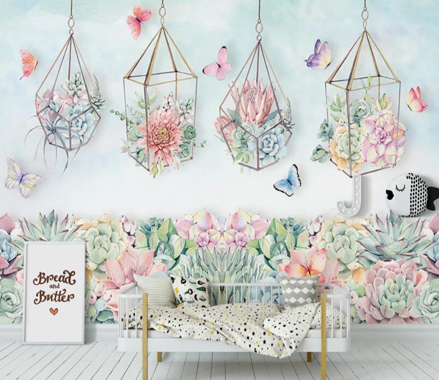 3D Geometric Flowers 1035 Wall Murals