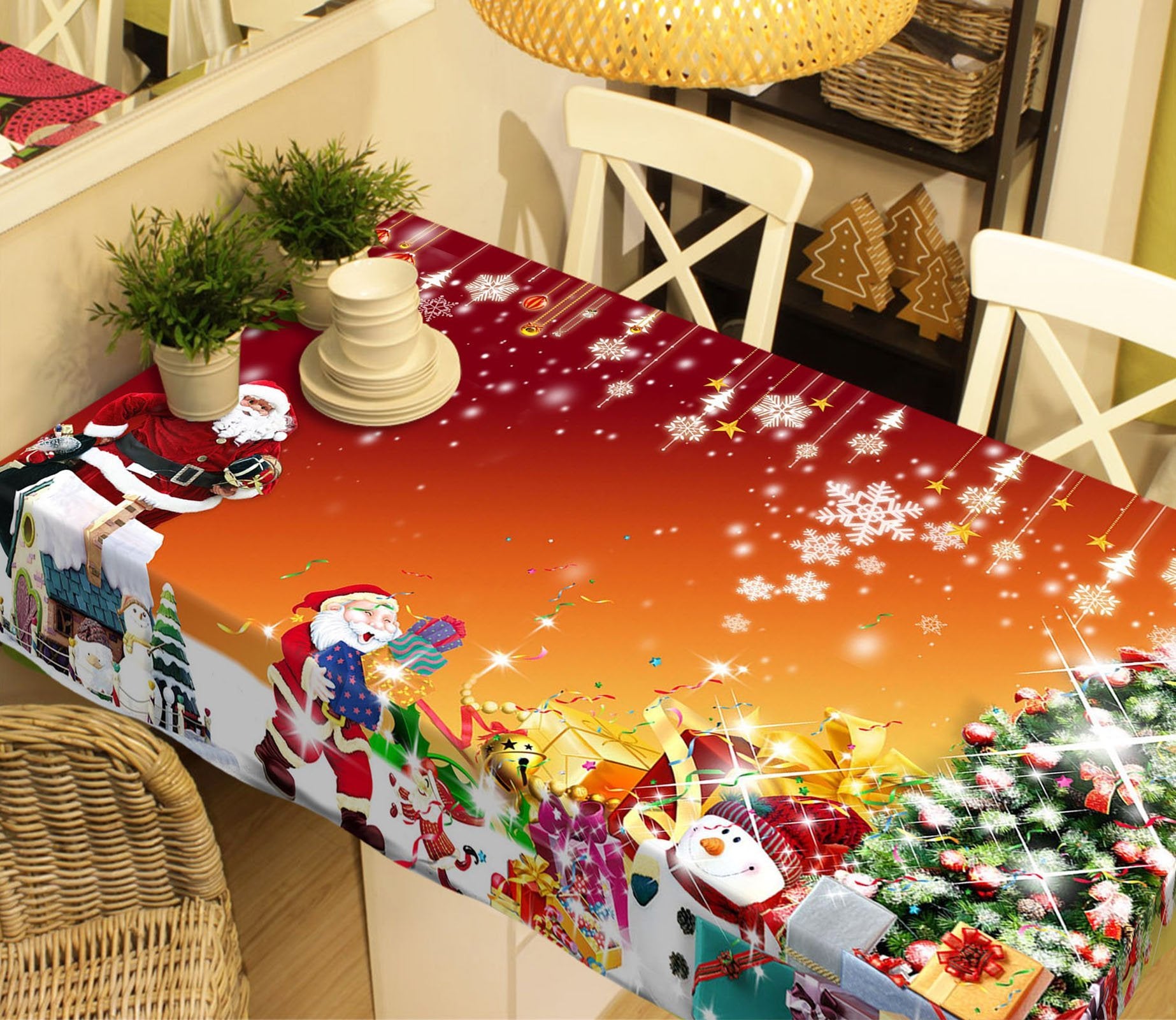 3D Shiny Snowflake Gift Box 16 Tablecloths Tablecloths AJ Creativity Home 