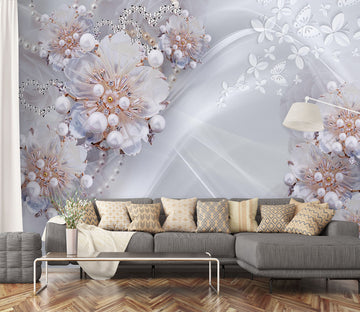 3D Pearl Flower 2067 Wall Murals