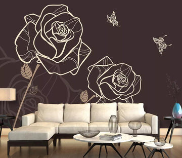 3D Line Rose WC61 Wall Murals Wallpaper AJ Wallpaper 2 
