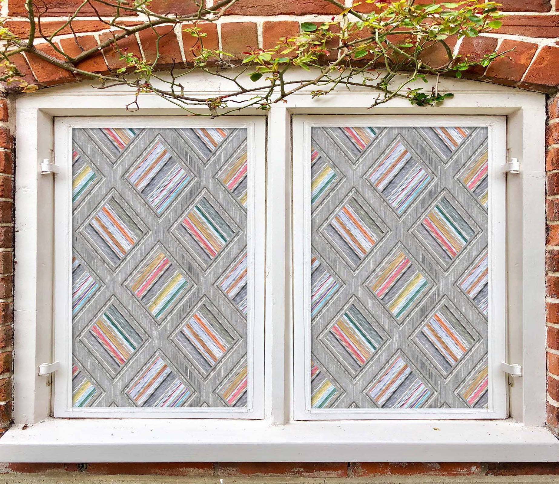 3D Color Stripes 127 Window Film Print Sticker Cling Stained Glass UV Block