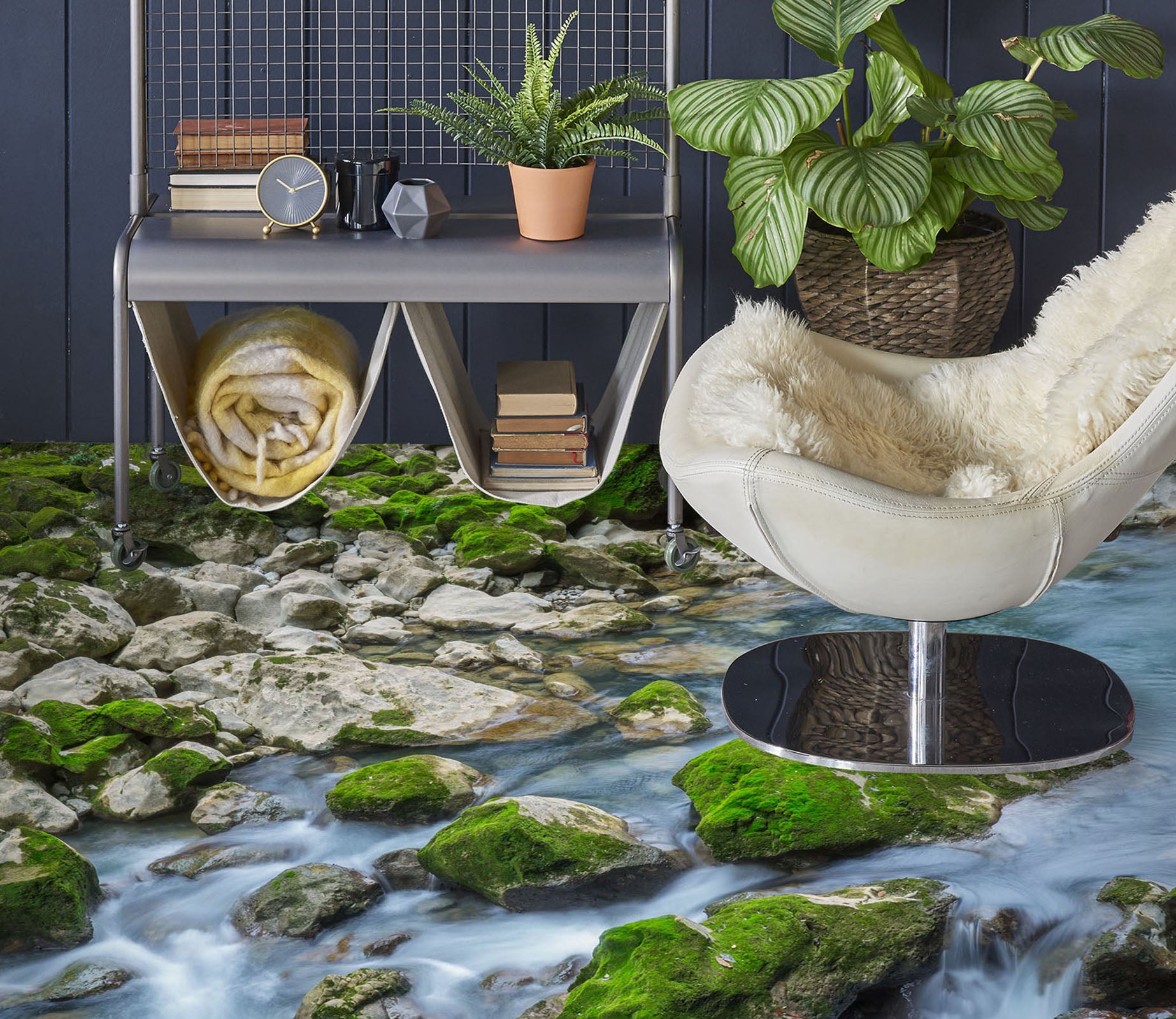 3D Green Moss Stones 798 Floor Mural  Wallpaper Murals Rug & Mat Print Epoxy waterproof bath floor