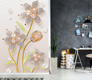 3D Pearl Flower 1860 Wall Murals