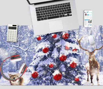 3D Snow Deer 53179 Christmas Desk Mat Xmas