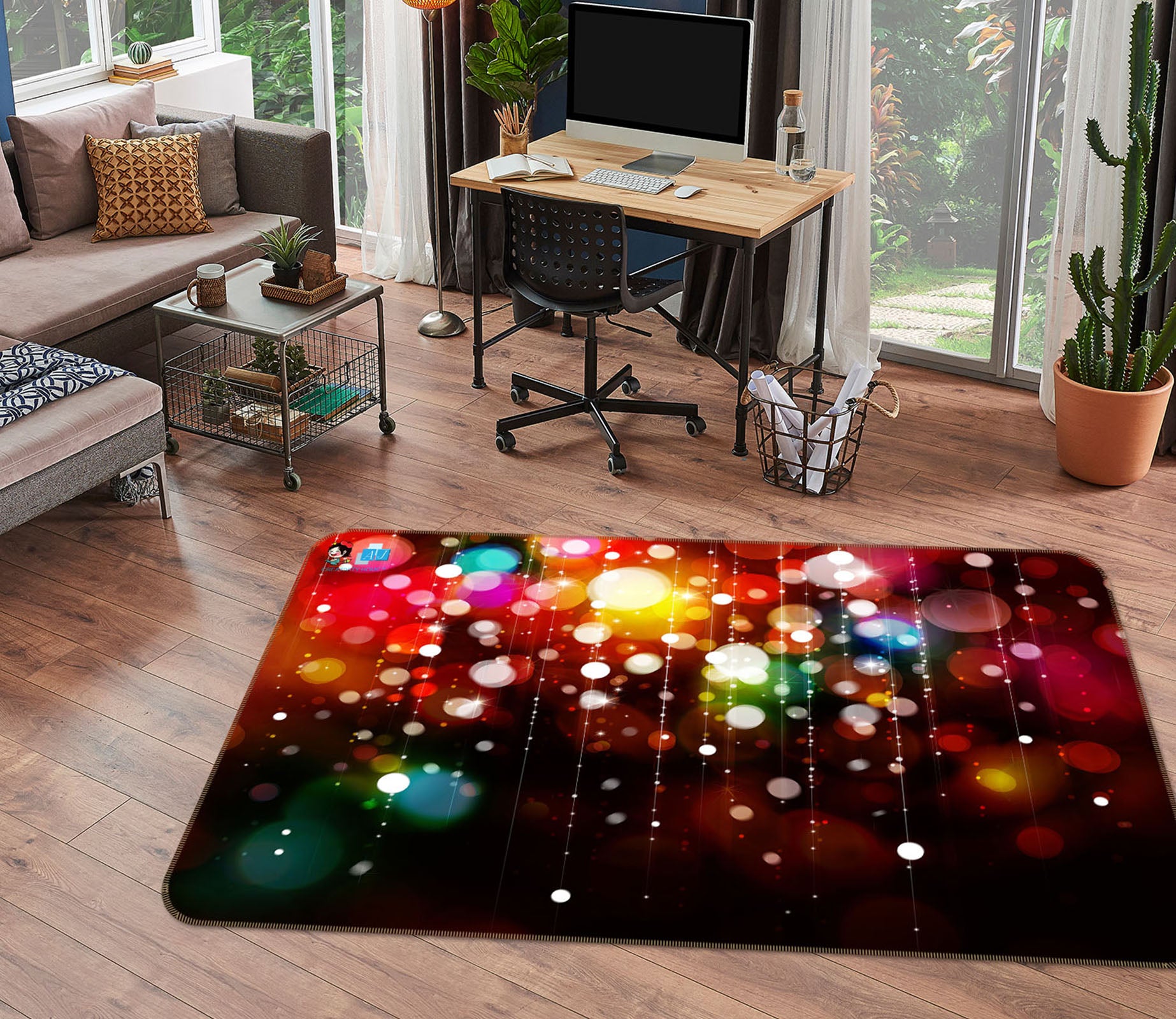 3D Multicolored Aperture 56209 Christmas Non Slip Rug Mat Xmas