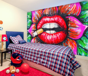 3D Lip Cigarette 1668 Wall Murals