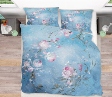 3D Moonlight Rose 2032 Debi Coules Bedding Bed Pillowcases Quilt