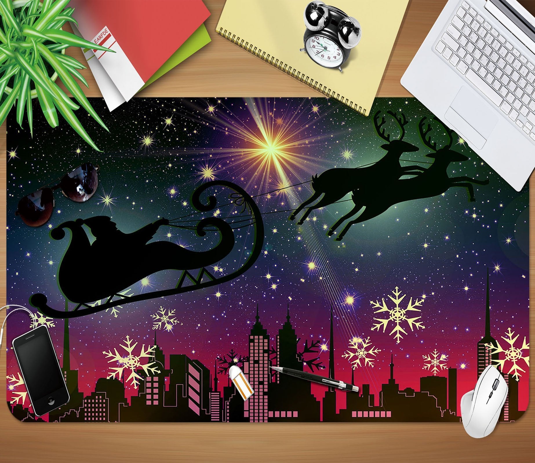 3D Night Snowflake 015 Desk Mat Mat AJ Creativity Home 