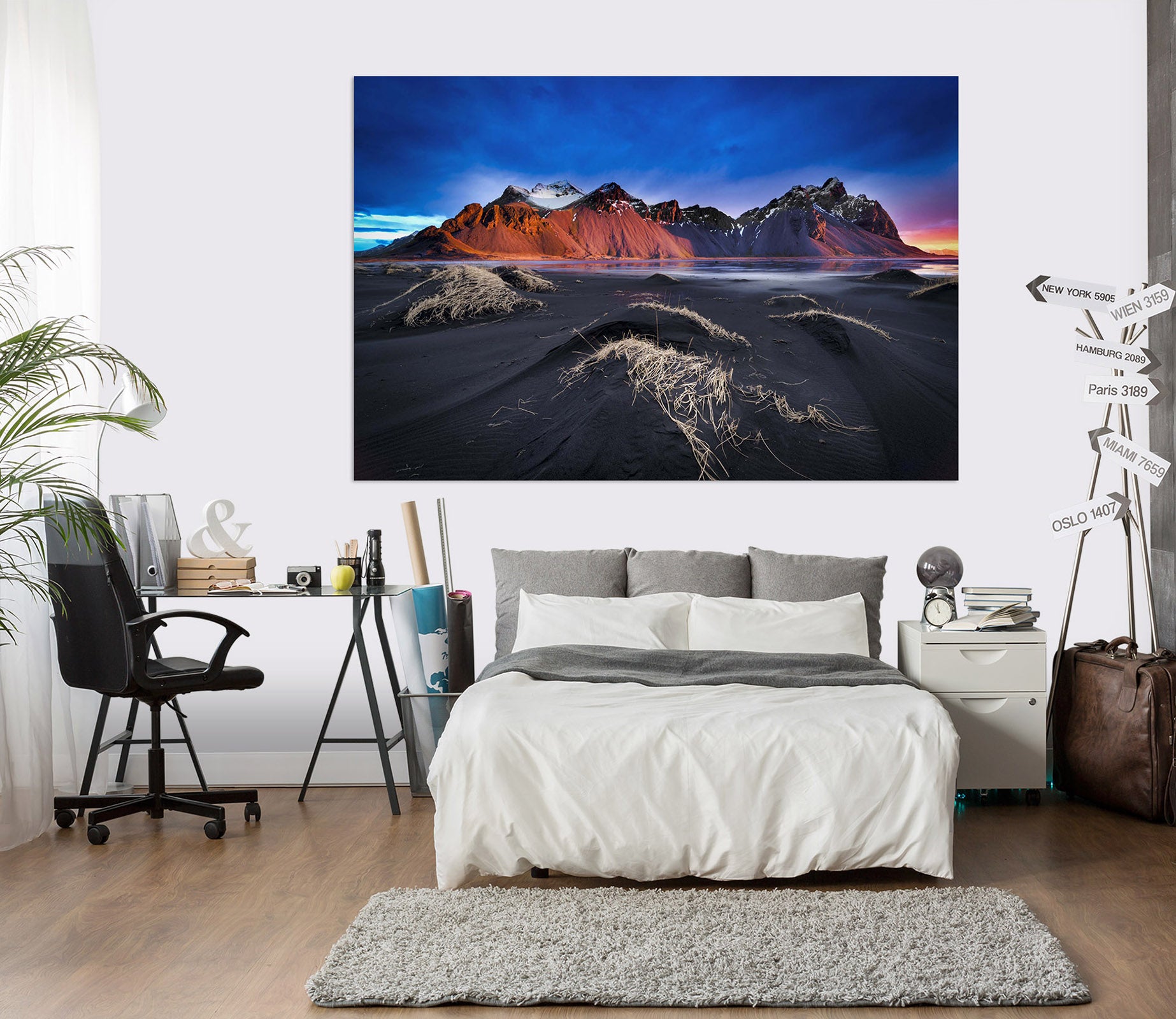3D Red Mountain Peak 216 Marco Carmassi Wall Sticker