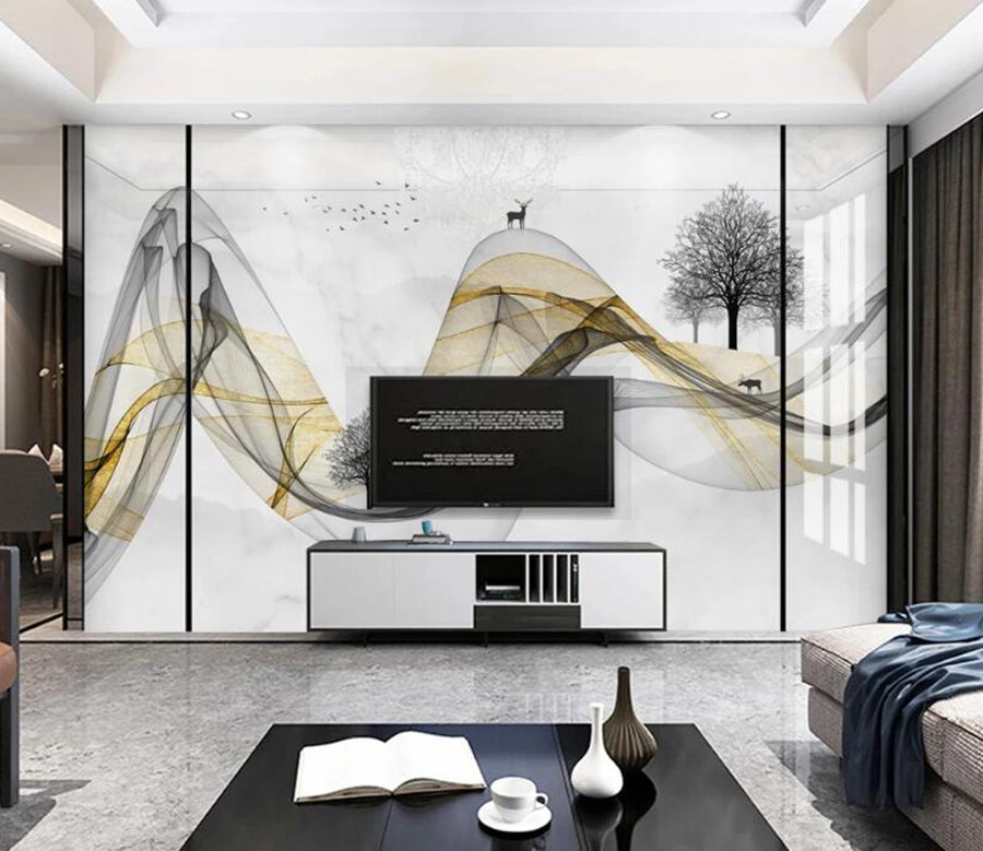 3D Ink Deer 782 Wall Murals