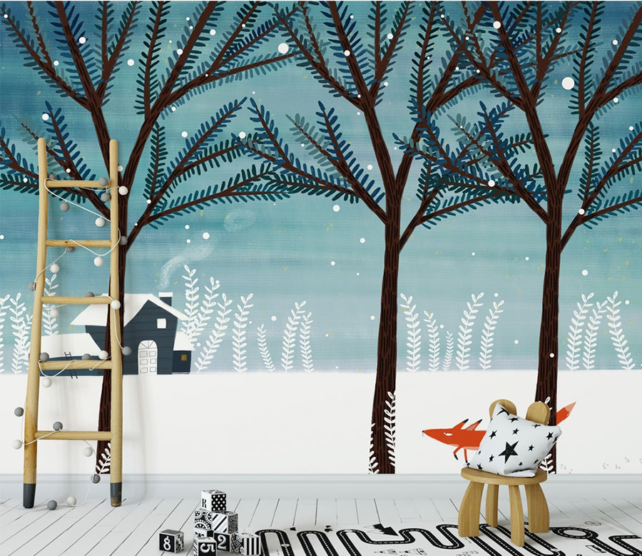 3D Snow Forest WC028 Wall Murals