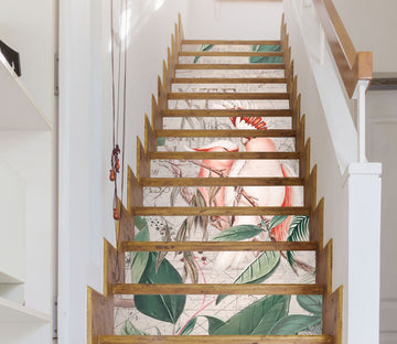3D Leaves Pink Parrot 11040 Andrea Haase Stair Risers