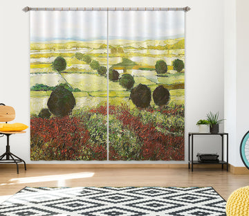 3D Wildflower Valley 110 Allan P. Friedlander Curtain Curtains Drapes