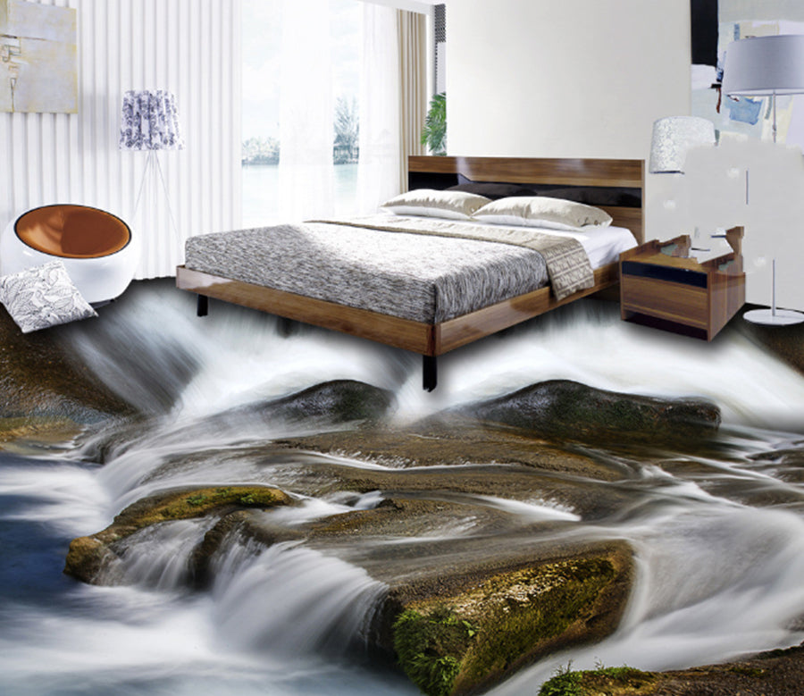 3D Cyan Stone Steps 403 Floor Mural  Wallpaper Murals Rug & Mat Print Epoxy waterproof bath floor