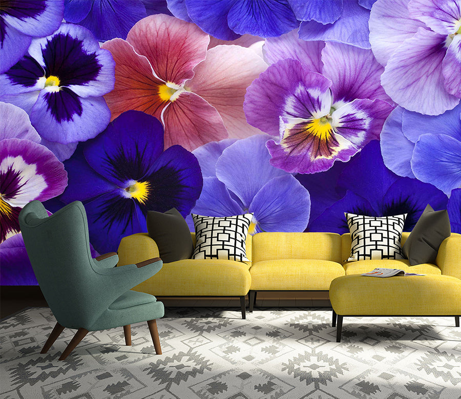3D Purple Flowers 1015 Wall Murals