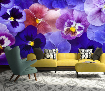 3D Purple Flowers 1015 Wall Murals
