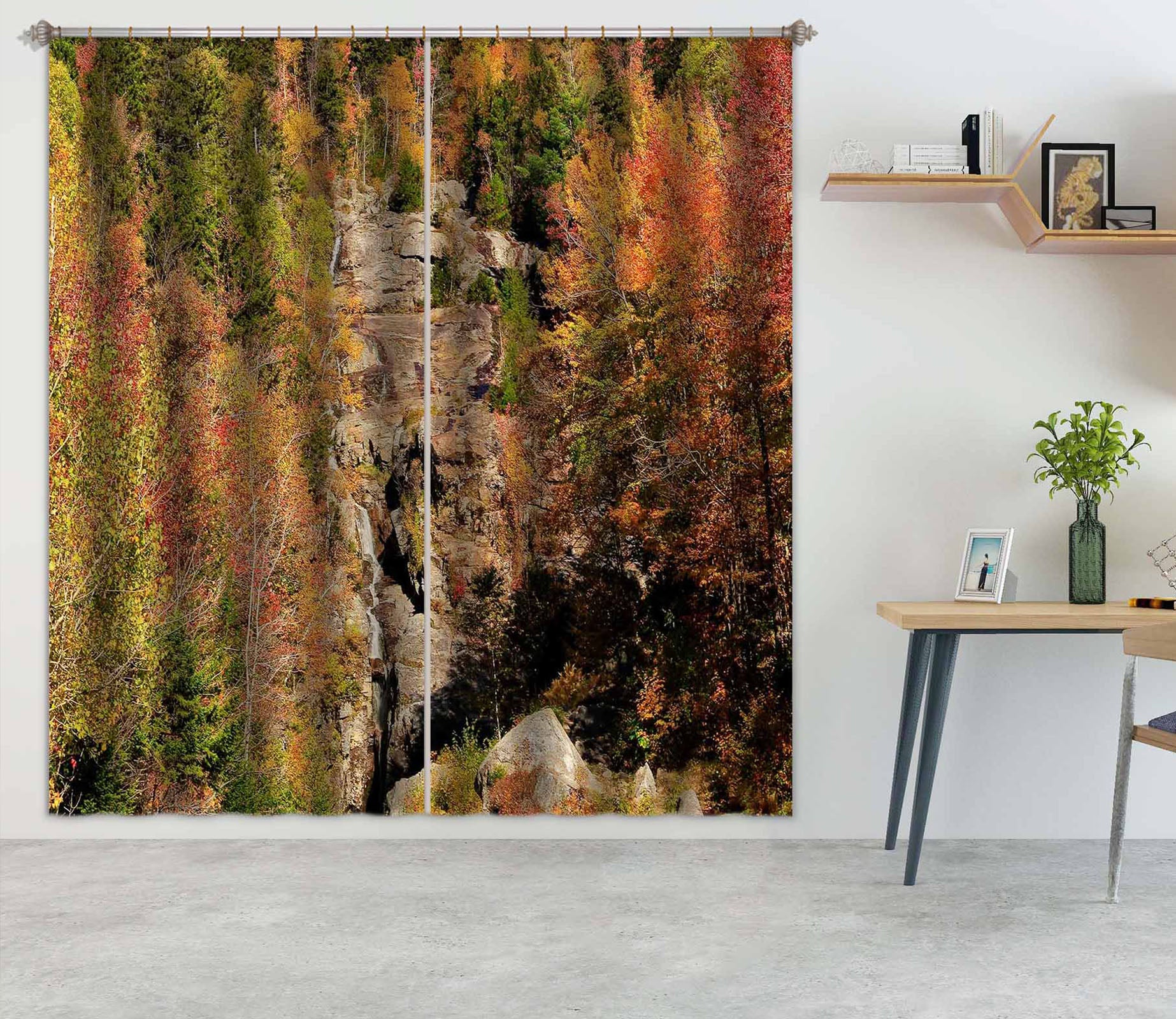 3D Trees Mountains 62162 Kathy Barefield Curtain Curtains Drapes