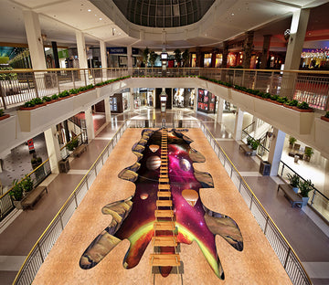 3D Universe Planet 165 Floor Mural  Self-Adhesive Sticker Bathroom Non-slip Waterproof Flooring Murals