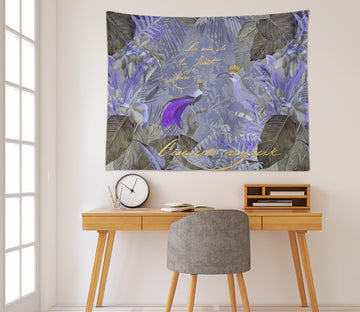 3D Purple Bird Leaves 11864 Andrea haase Tapestry Hanging Cloth Hang