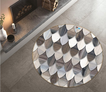 3D Splicing Feather Piece 135 Round Non Slip Rug Mat Mat AJ Creativity Home 