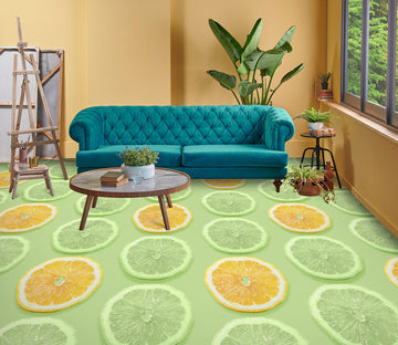 3D Refreshing Lemon Slices 1171 Floor Mural