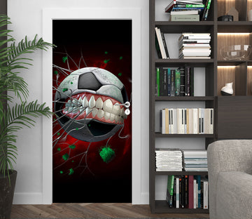 3D Football Teeth 617 Tom Wood Door Mural