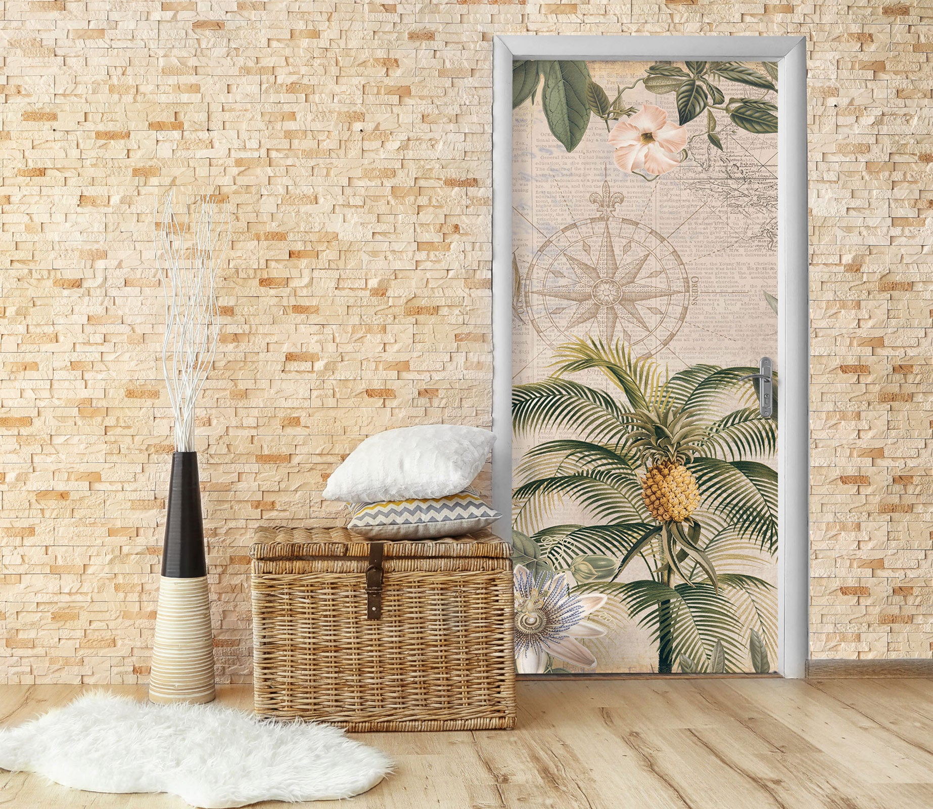 3D Tree Pineapple Pattern 11953 Andrea Haase Door Mural