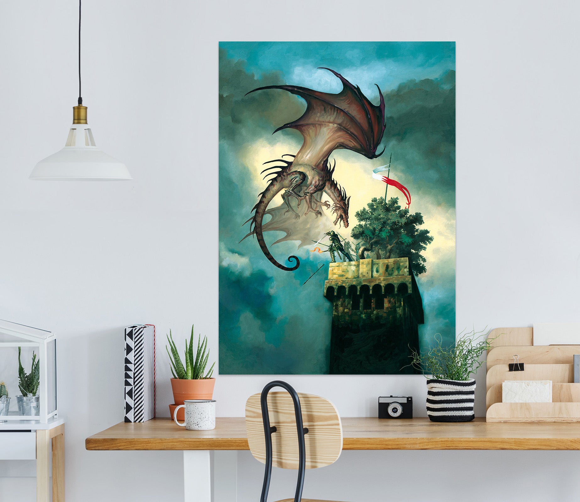 3D Tower Top Tree Dragon 8111 Ciruelo Wall Sticker