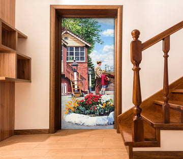 3D Flower Bed Chalet 103177 Trevor Mitchell Door Mural
