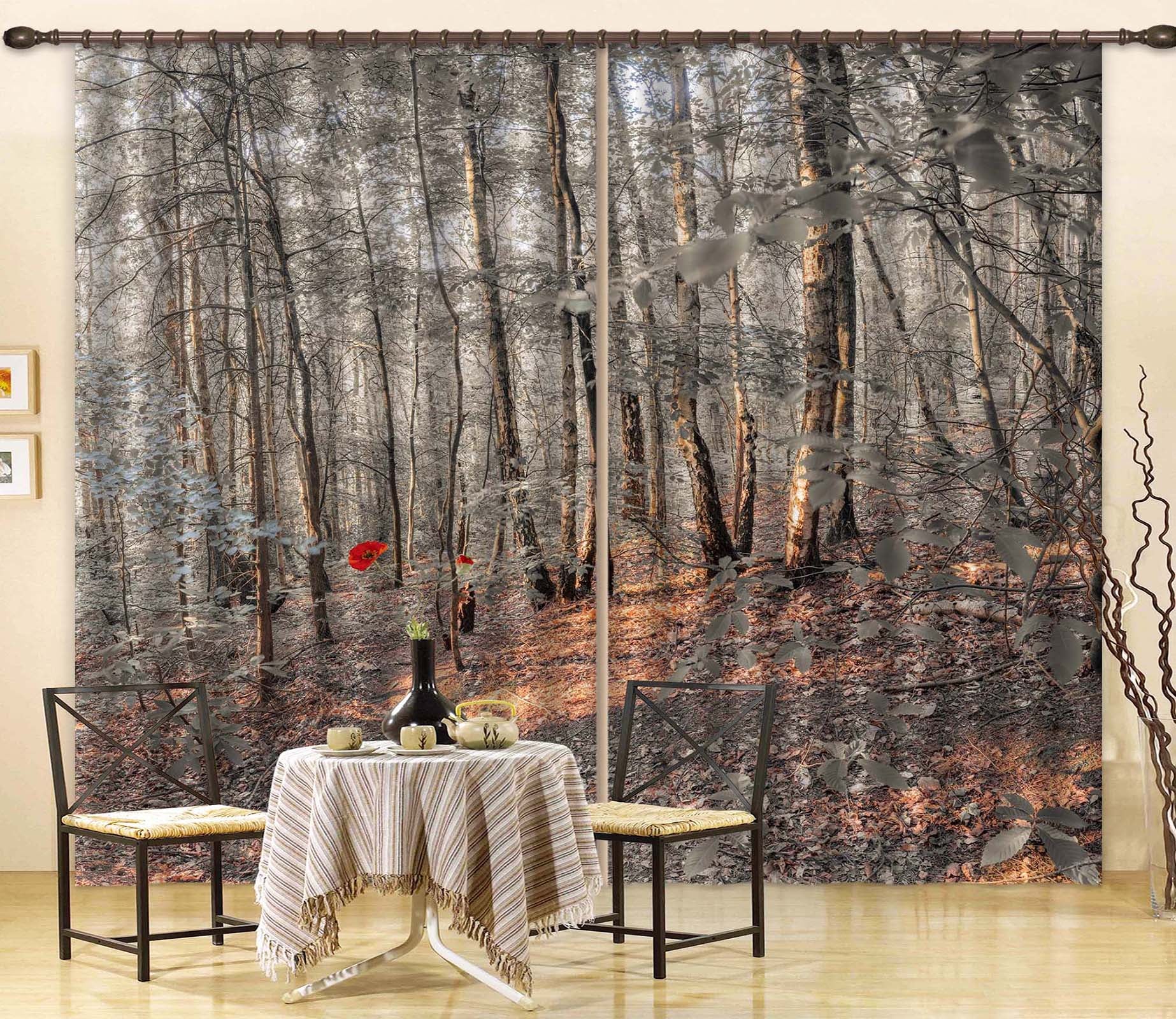3D Forest Trees 6349 Assaf Frank Curtain Curtains Drapes