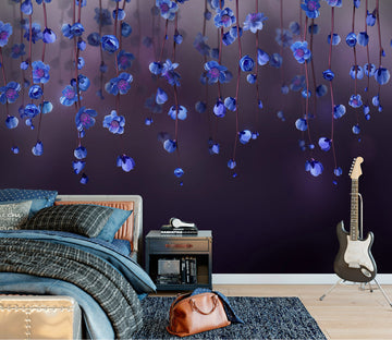 3D Purple Flower Vine 1759 Wall Murals