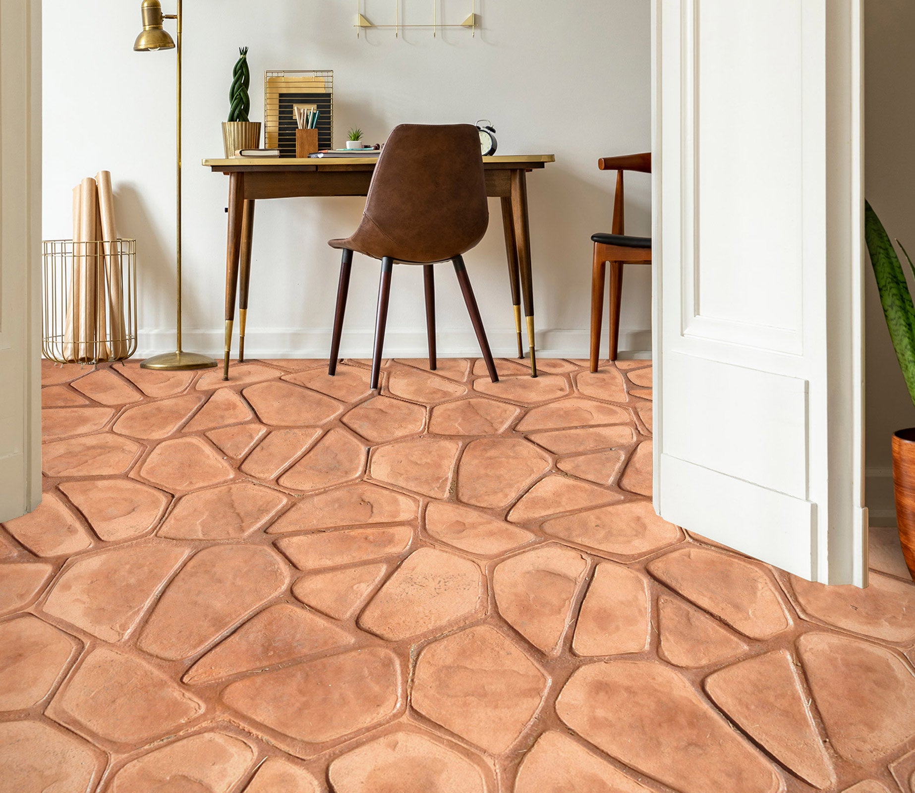 3D Light Brown Stones 1017 Floor Mural  Wallpaper Murals Self-Adhesive Removable Print Epoxy