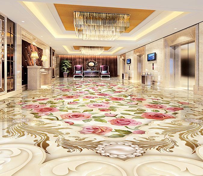 3D Colored Flowers WG089 Floor Mural Wallpaper AJ Wallpaper 2 