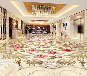 3D Colored Flowers WG089 Floor Mural Wallpaper AJ Wallpaper 2 