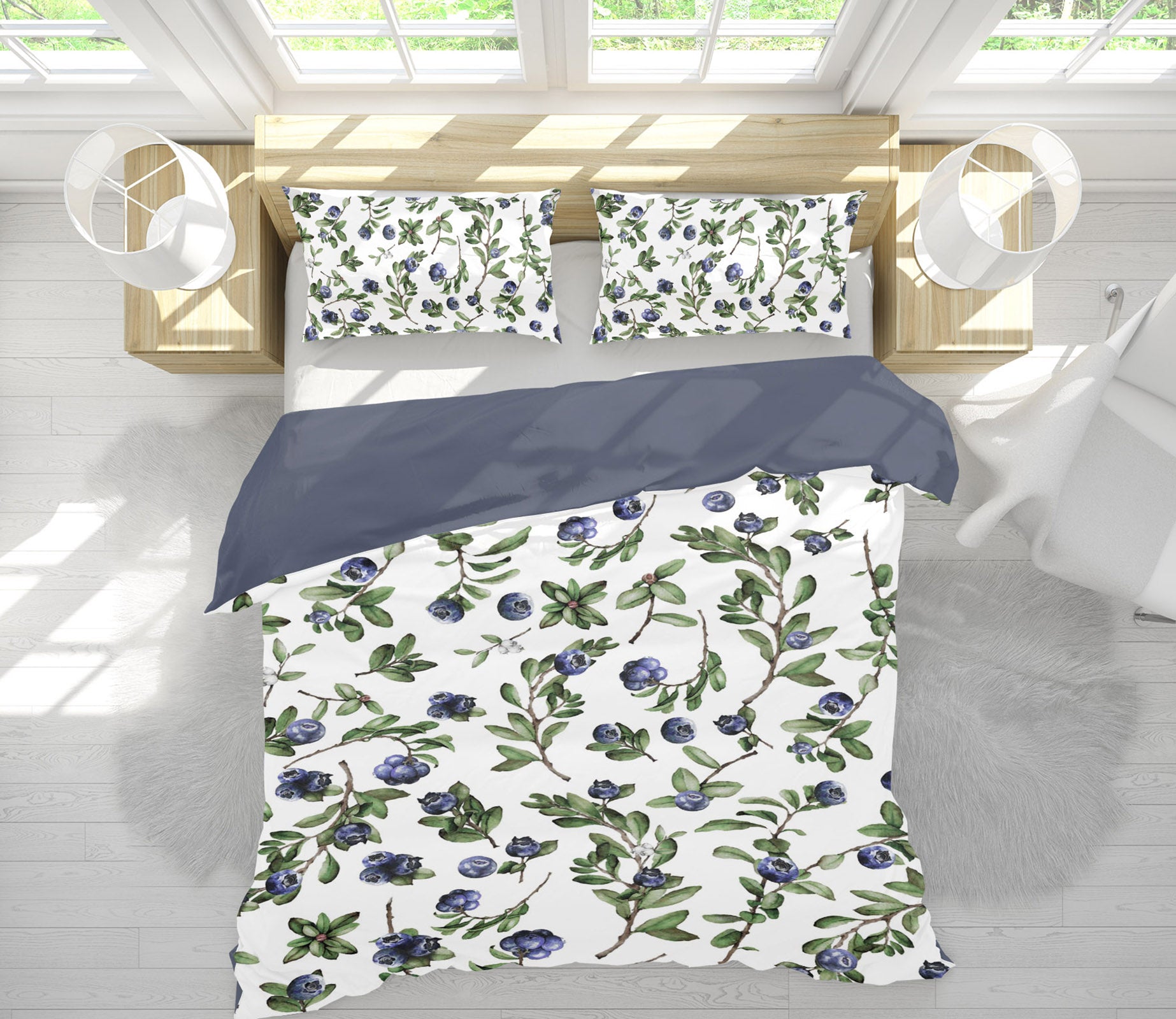 3D Blueberry Leaves 103 Uta Naumann Bedding Bed Pillowcases Quilt