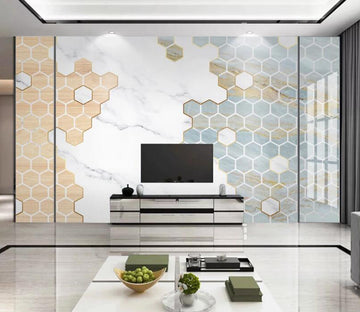 3D Hexagonal Arrangement 085 Wall Murals