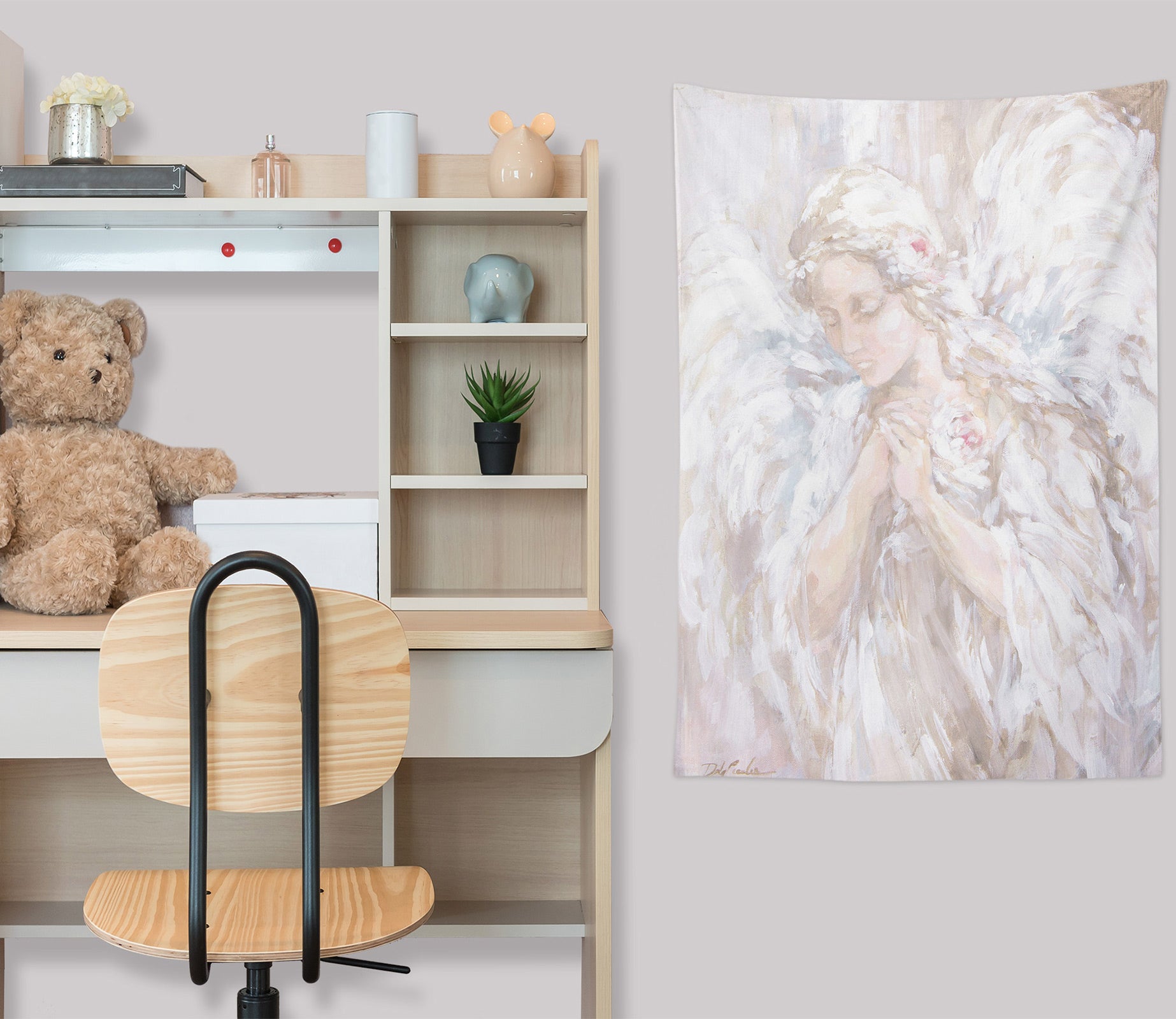 3D White Angel Girl 11204 Debi Coules Tapestry Hanging Cloth Hang