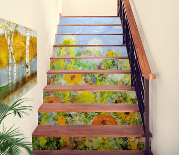3D Yellow Garden Painting 90115 Allan P. Friedlander Stair Risers