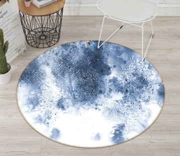 3D Light Blue Ink 142 Round Non Slip Rug Mat Mat AJ Creativity Home 