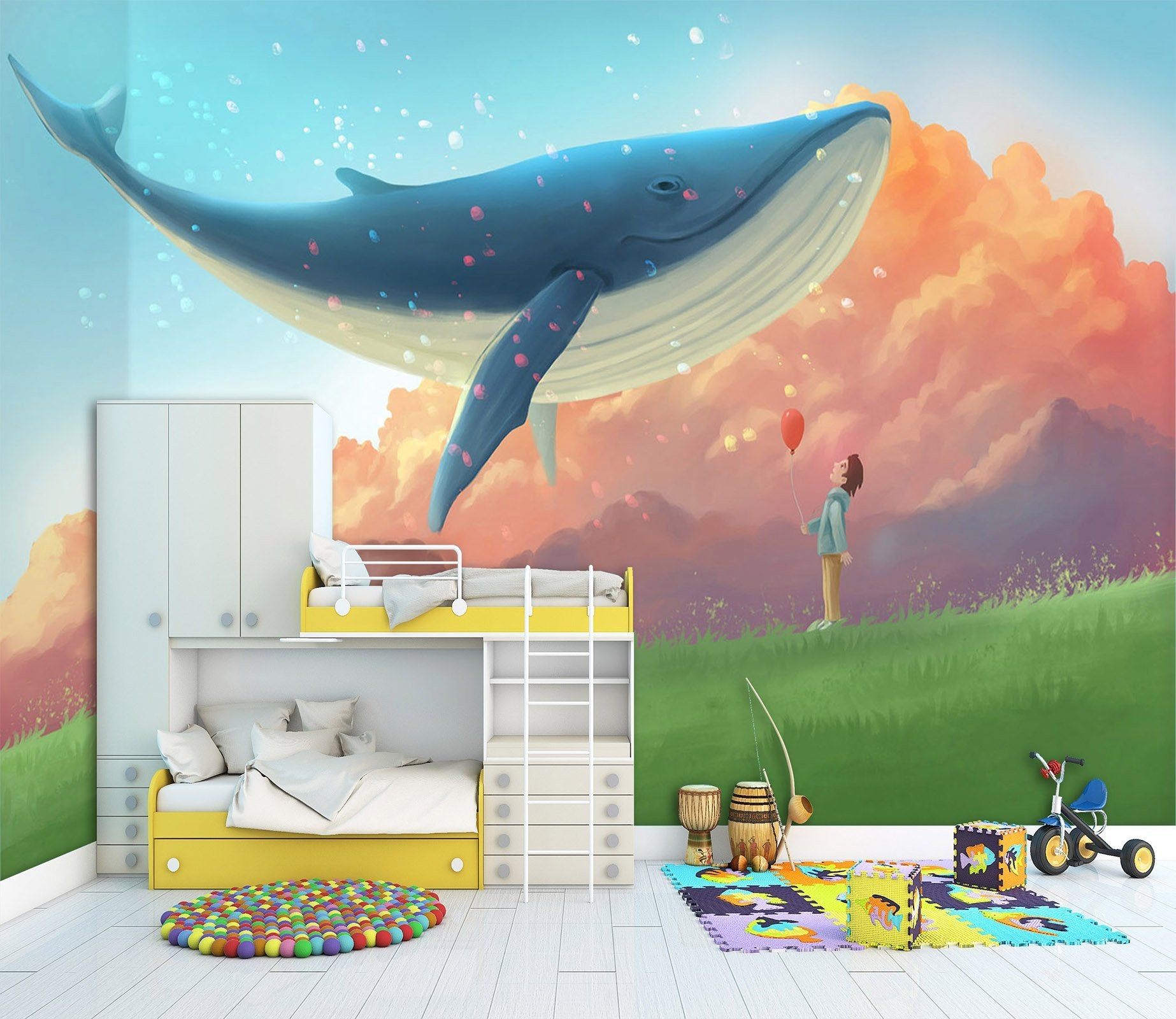 3D Whale Sky Flying 456 Wallpaper AJ Wallpaper 2 