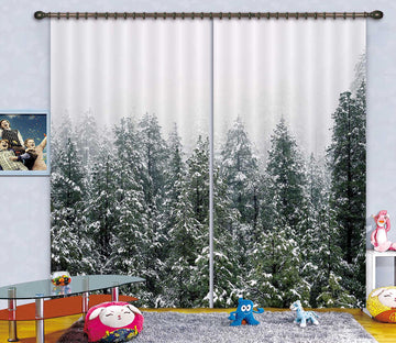 3D Heavy Snow Forest 129 Curtains Drapes